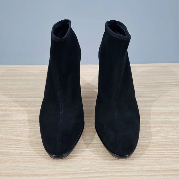 Stuart Weitzman Bootie Suede Womens Boot Black Stiletto Size Shoes Size 7.5 - Picture 5 of 12